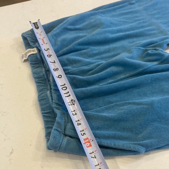 The Great. Blue 100% Cotton Terry Cropped Lounge Set Size Medium - Picture 9 of 13